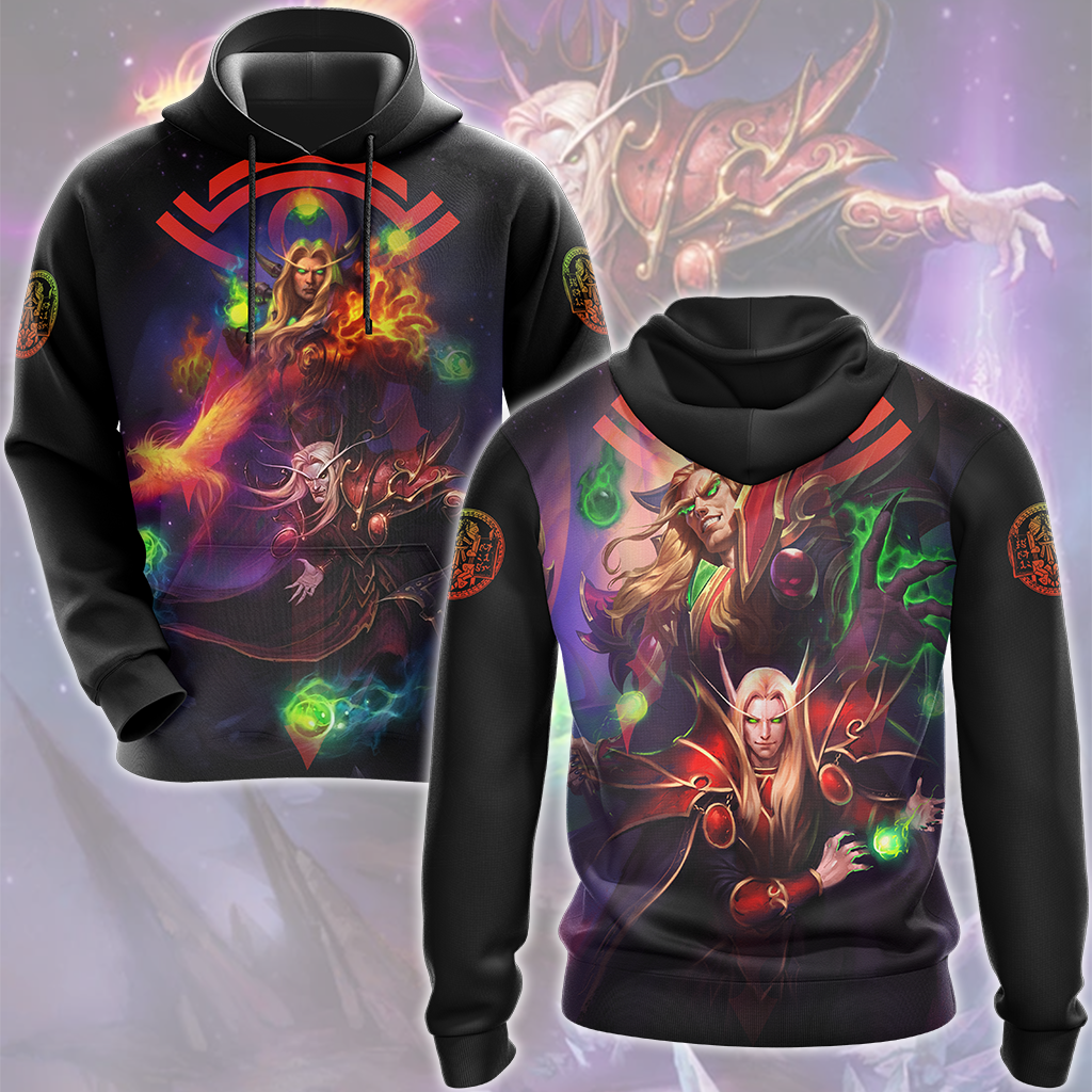 World Of Warcraft Kael'thas Sunstrider Video Game All Over Printed T-shirt Tank Top Zip Hoodie Pullover Hoodie Hawaiian Shirt Beach Shorts Joggers Hoodie