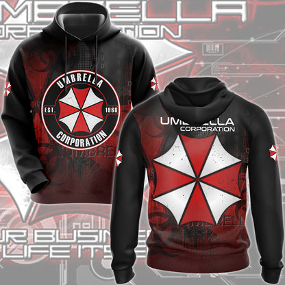 Resident Evil Umbrella Corporation Video Game All Over Printed T-shirt Tank Top Zip Hoodie Pullover Hoodie Hawaiian Shirt Beach Shorts Joggers Hoodie