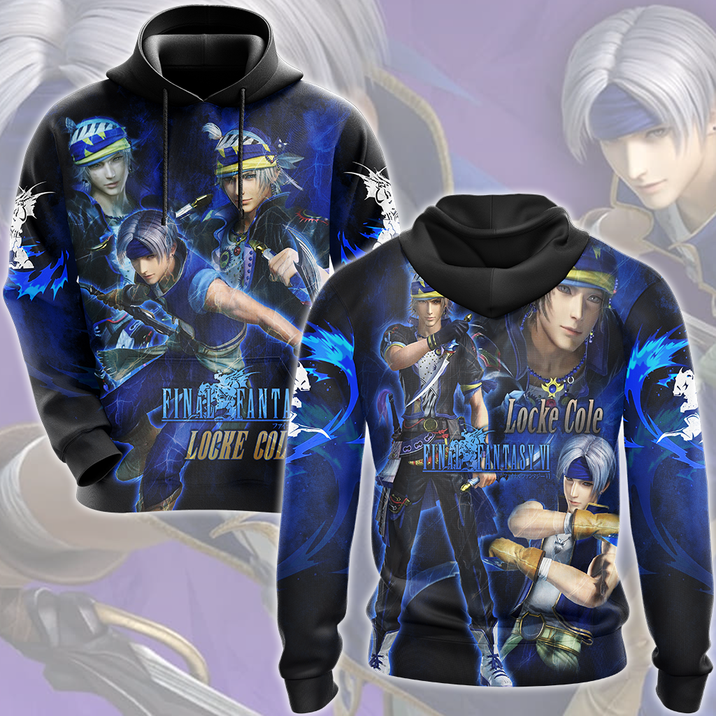 Final Fantasy VI Locke Cole Video Game All Over Printed T-shirt Tank Top Zip Hoodie Pullover Hoodie Hawaiian Shirt Beach Shorts Joggers Hoodie