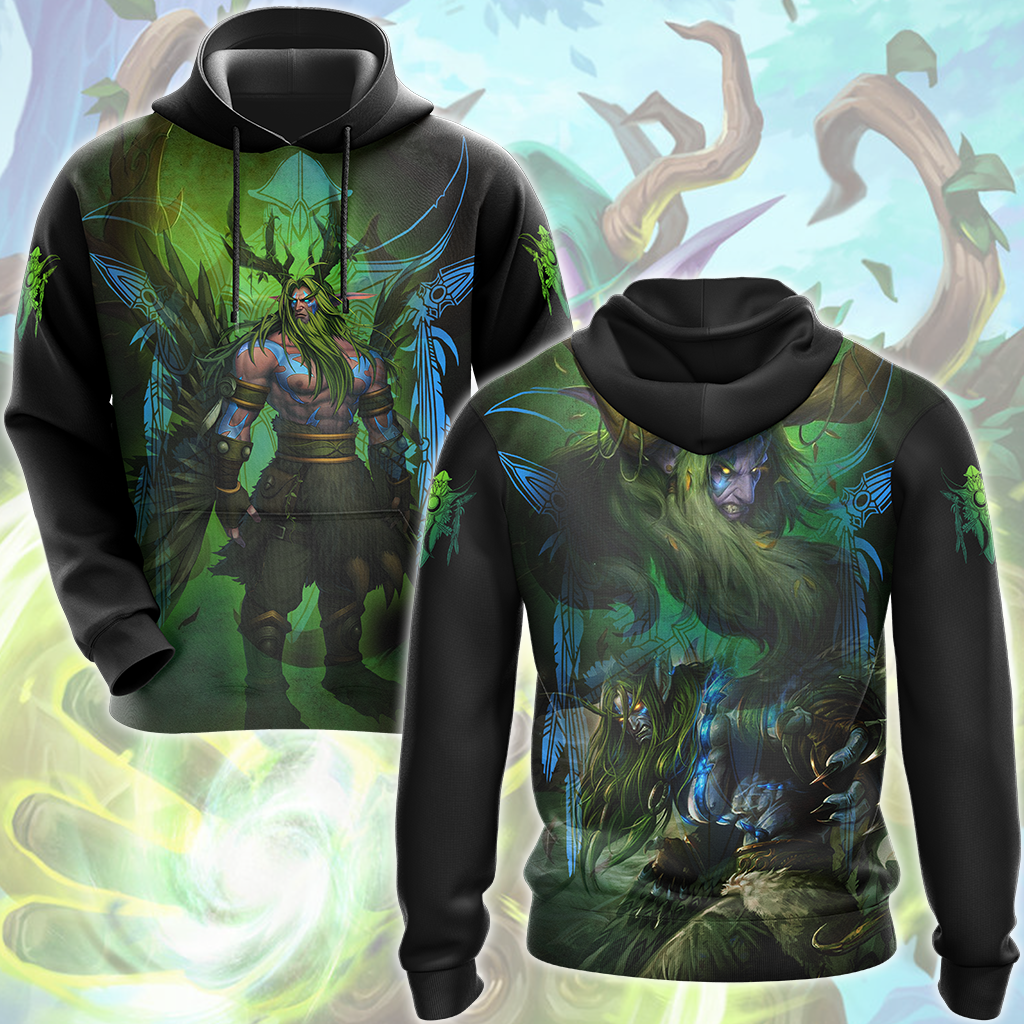 World Of Warcraft Malfurion Stormrage Video Game All Over Printed T-shirt Tank Top Zip Hoodie Pullover Hoodie Hawaiian Shirt Beach Shorts Joggers Hoodie