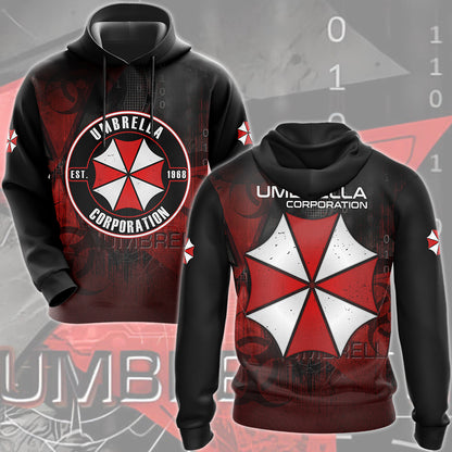 Resident Evil Umbrella Corporation Video Game All Over Printed T-shirt Tank Top Zip Hoodie Pullover Hoodie Hawaiian Shirt Beach Shorts Joggers