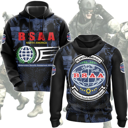 Resident Evil Bioterrorism Security Assessment Alliance (B.S.A.A.) Video Game All Over Printed T-shirt Tank Top Zip Hoodie Pullover Hoodie Hawaiian Shirt Beach Shorts Joggers