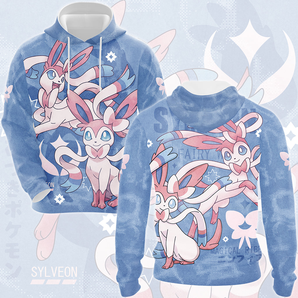 Pokemon Sylveon Video Game All Over Printed T-shirt Tank Top Zip Hoodie Pullover Hoodie Hawaiian Shirt Beach Shorts Joggers Hoodie