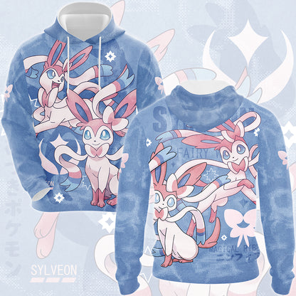 Pokemon Sylveon Video Game All Over Printed T-shirt Tank Top Zip Hoodie Pullover Hoodie Hawaiian Shirt Beach Shorts Joggers Hoodie