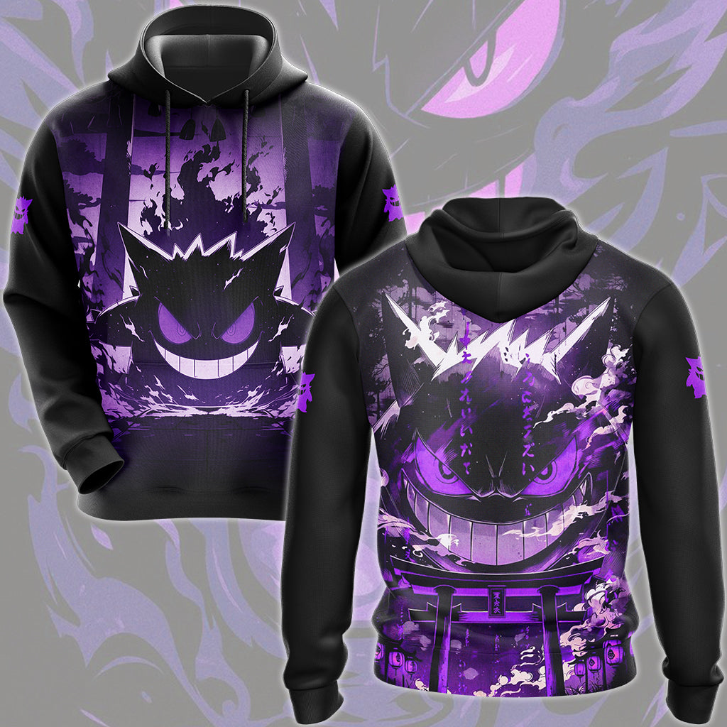Pokemon Gengar Anime Video Game All Over Printed T-shirt Tank Top Zip Hoodie Pullover Hoodie Hawaiian Shirt Beach Shorts Joggers