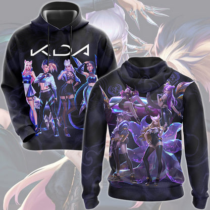 League of Legends K/DA Band Video Game All Over Printed T-shirt Tank Top Zip Hoodie Pullover Hoodie Hawaiian Shirt Beach Shorts Joggers