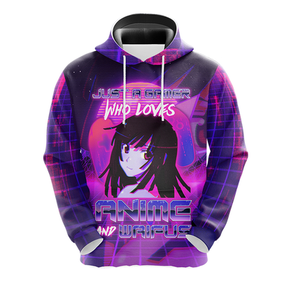 Just A Gamer Who Loves Anime And Waifus Unisex 3D T-shirt