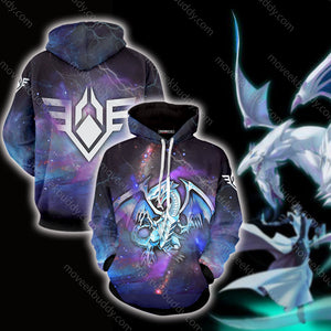 Yu-Gi-Oh! Blue-Eyes White Dragon 3D Hoodie S  