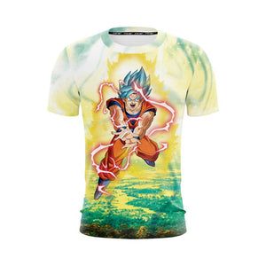 Super Saiyan Blue Hair Son Goku Dragon Ball Unisex 3D T-shirt   