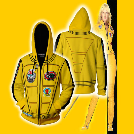 Kill Bill The Bride (Beatrix Kiddo) Cosplay Zip Up Hoodie Jacket 5XL