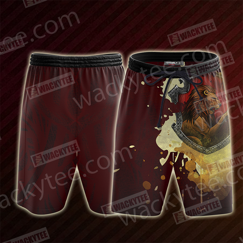 The Gryffindor Lion Hogwarts Harry Potter Beach Shorts S  