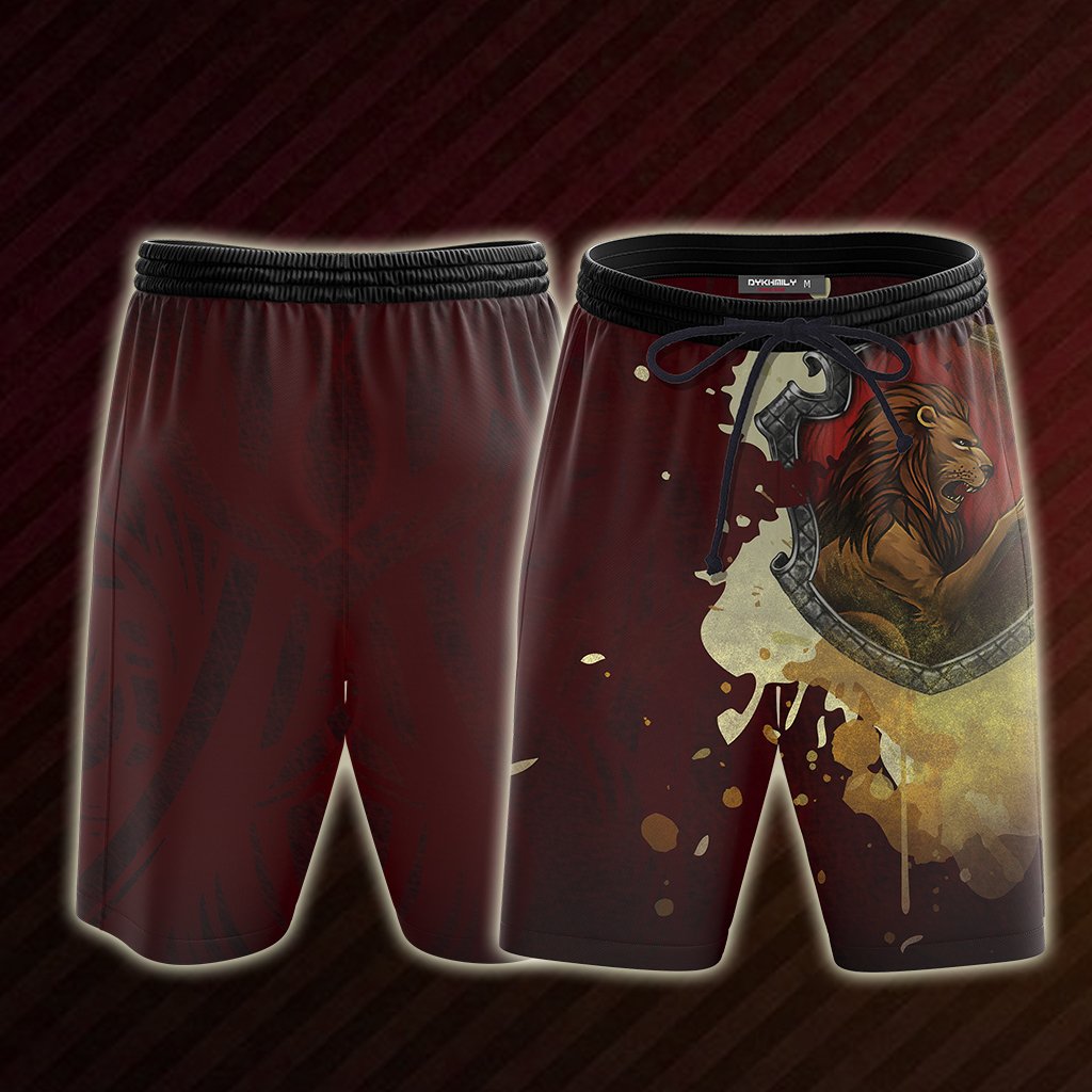 The Gryffindor Lion Hogwarts Harry Potter Unisex T-shirt Beach Shorts S