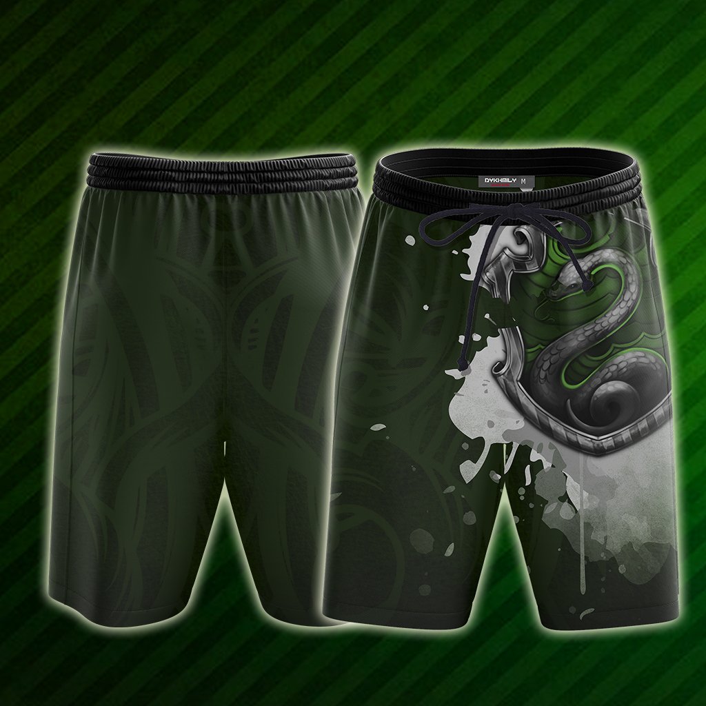 The Slytherin Snake Hogwarts Harry Potter Unisex T-shirt Beach Shorts S