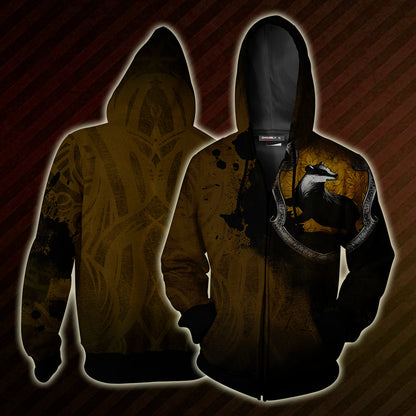 The Hufflepuff Badger Hogwarts Harry Potter Unisex T-shirt Zip Hoodie