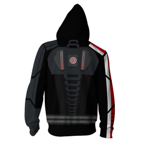 Mass Effect N7 Armor Cosplay Zip Up Hoodie Jacket   