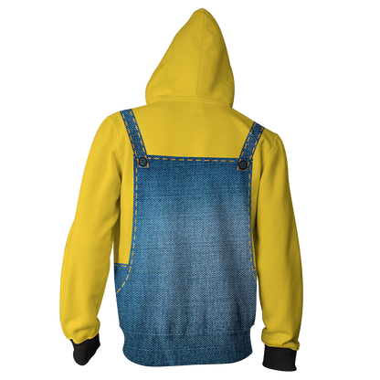 Minions Cosplay Zip Up Hoodie Jacket