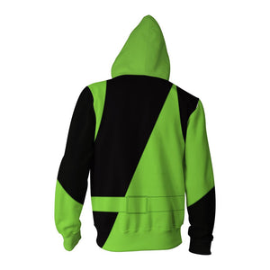 Kim Possible Shego Cosplay Zip Up Hoodie Jacket   