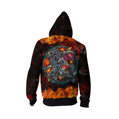 Yu-Gi-Oh! Red-Eyes Flare Metal Dragon Cosplay Zip Up Hoodie Jacket