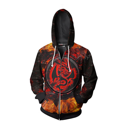 Yu-Gi-Oh! Red-Eyes Flare Metal Dragon Cosplay Zip Up Hoodie Jacket