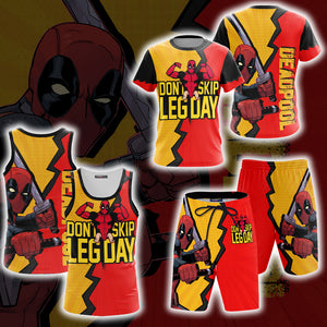 Deadpool - Gym Don't Skip Leg Day Beach Shorts   