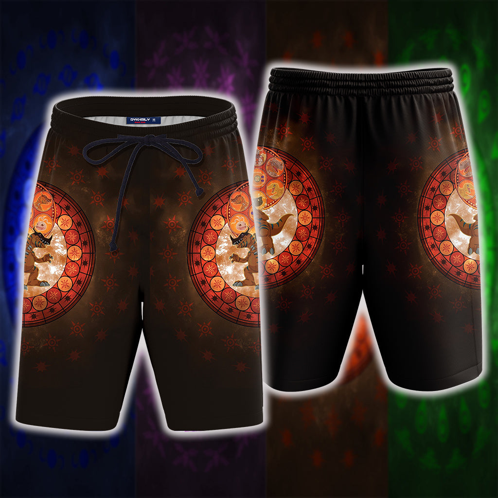 Digimon The Crest Of Courage New 3D Beach Shorts