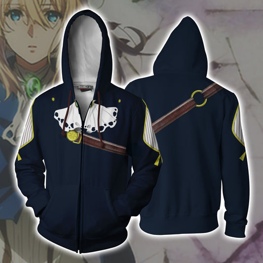 Violet Evergarden Cosplay Zip Up Hoodie Jacket XS  