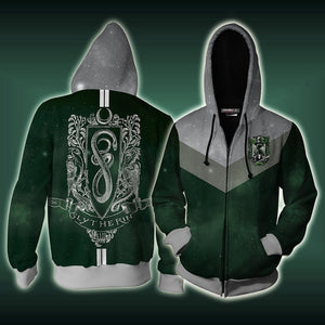 Slytherin Edition Harry Potter New Unisex 3D T-shirt Zip Hoodie S 