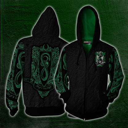 Slytherin Edition Harry Potter Unisex 3D T-shirt Zip Hoodie S