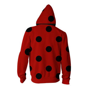 Ladybug Cosplay Miraculous Tales Of Ladybug & Cat Noir Zip Up Hoodie Jacket   