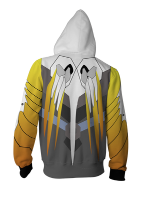 Overwatch Mercy Cosplay Zip Up Hoodie Jacket   