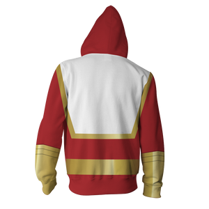 Shazam Cosplay Zip Up Hoodie Jacket   