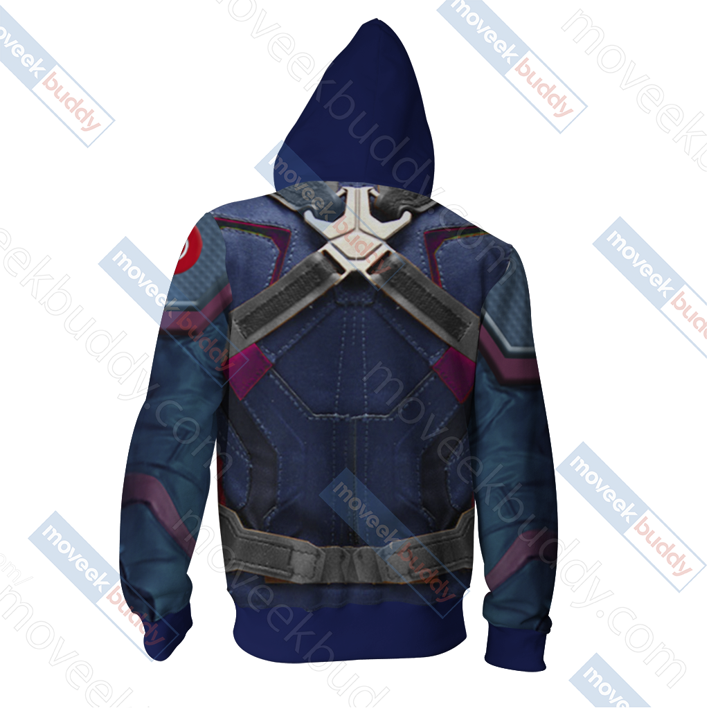 Avengers: Endgame Captain America Cosplay Zip Up Hoodie Jacket