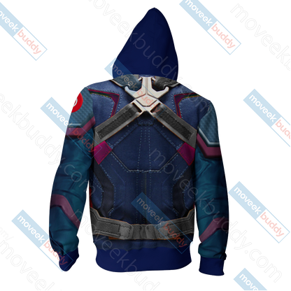 Avengers: Endgame Captain America Cosplay Zip Up Hoodie Jacket