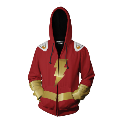 Shazam Cosplay Zip Up Hoodie Jacket