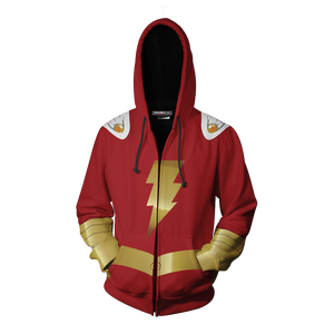 Shazam Cosplay Zip Up Hoodie Jacket   