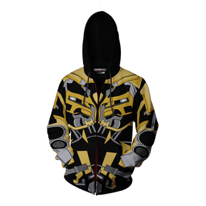 Transformers Bumblebee Cosplay Zip Up Hoodie Jacket   