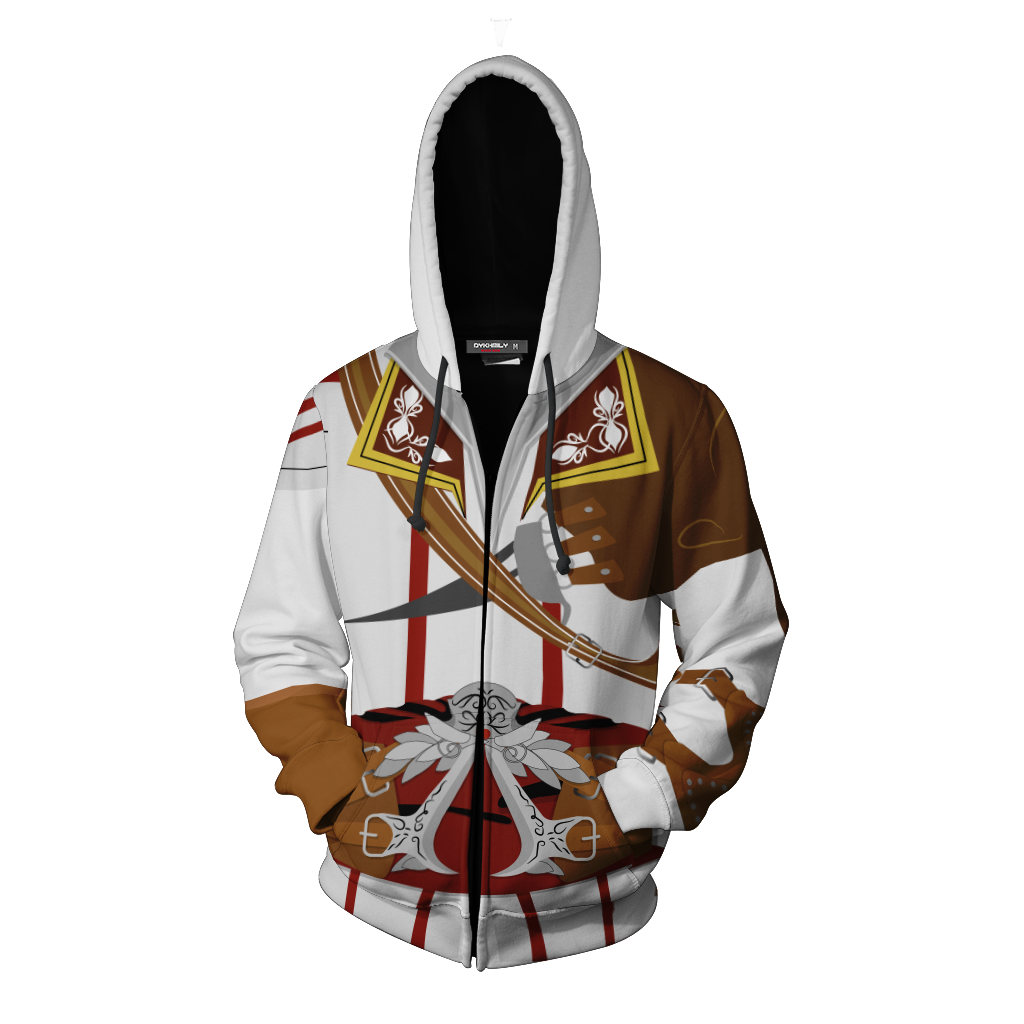 Assassin's Creed II Altair Ibn-La'Ahad Cosplay Zip Up Hoodie Jacket