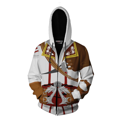 Assassin's Creed II Altair Ibn-La'Ahad Cosplay Zip Up Hoodie Jacket