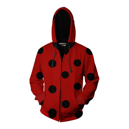 Ladybug Cosplay Miraculous Tales Of Ladybug & Cat Noir Zip Up Hoodie Jacket
