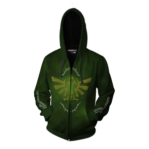 The Legend Of Zelda Wing Crest Zip Up Hoodie   