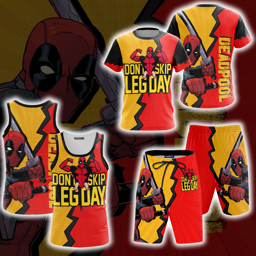 Deadpool - Gym Don't Skip Leg Day Unisex 3D T-shirt