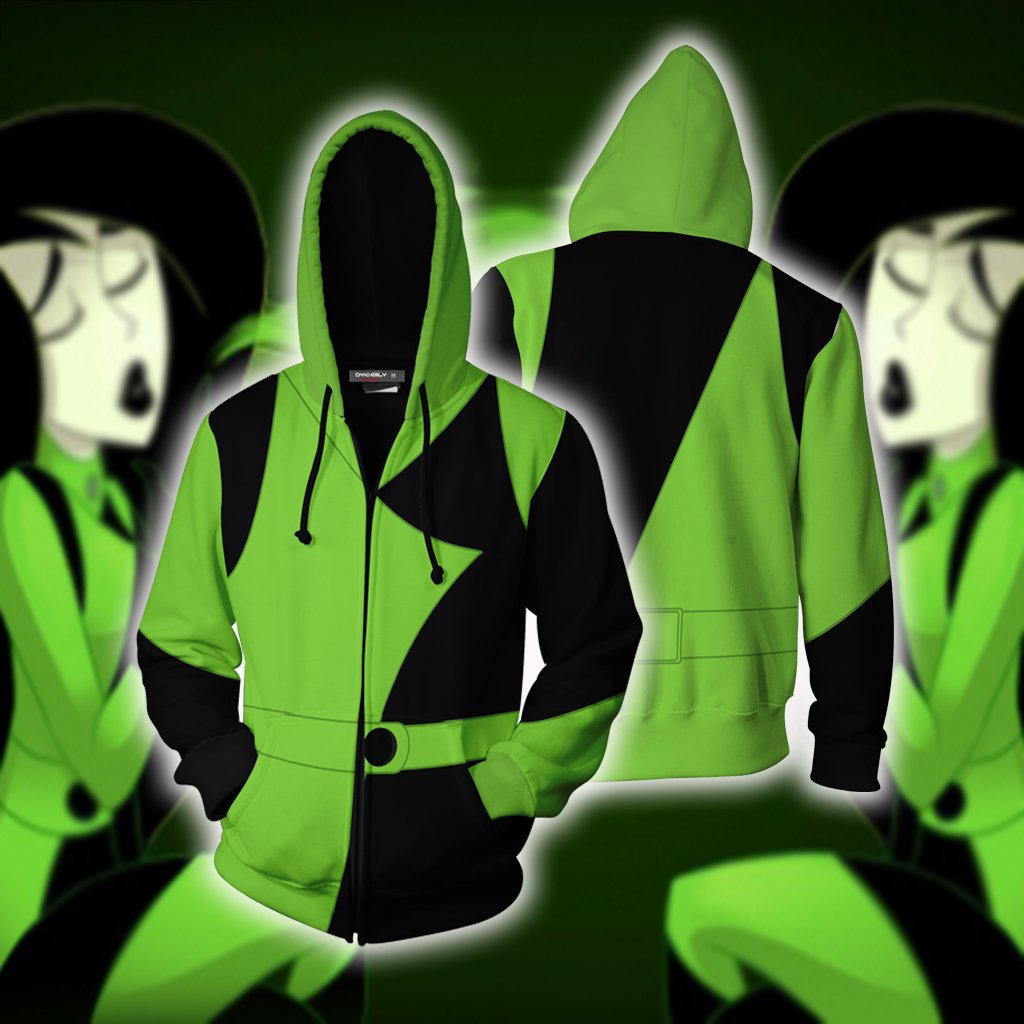 Kim Possible Shego Cosplay Zip Up Hoodie Jacket 5XL
