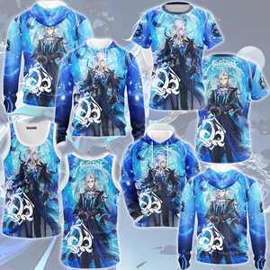 Genshin Impact Neuvillette Video Game All Over Printed T-shirt Tank Top Zip Hoodie Pullover Hoodie Hawaiian Shirt Beach Shorts Joggers   