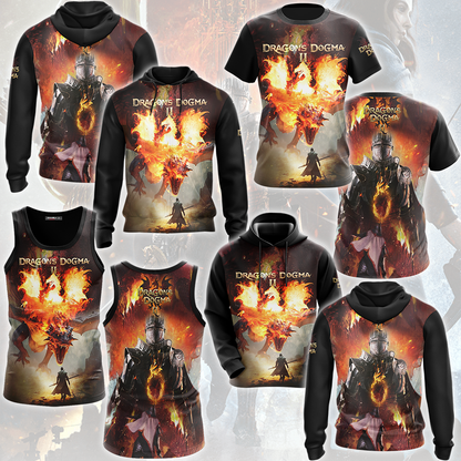 Dragon’s Dogma II Video Game All Over Printed T-shirt Tank Top Zip Hoodie Pullover Hoodie Hawaiian Shirt Beach Shorts Joggers