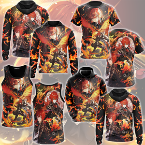 Genshin Impact Diluc Video Game All Over Printed T-shirt Tank Top Zip Hoodie Pullover Hoodie Hawaiian Shirt Beach Shorts Joggers   