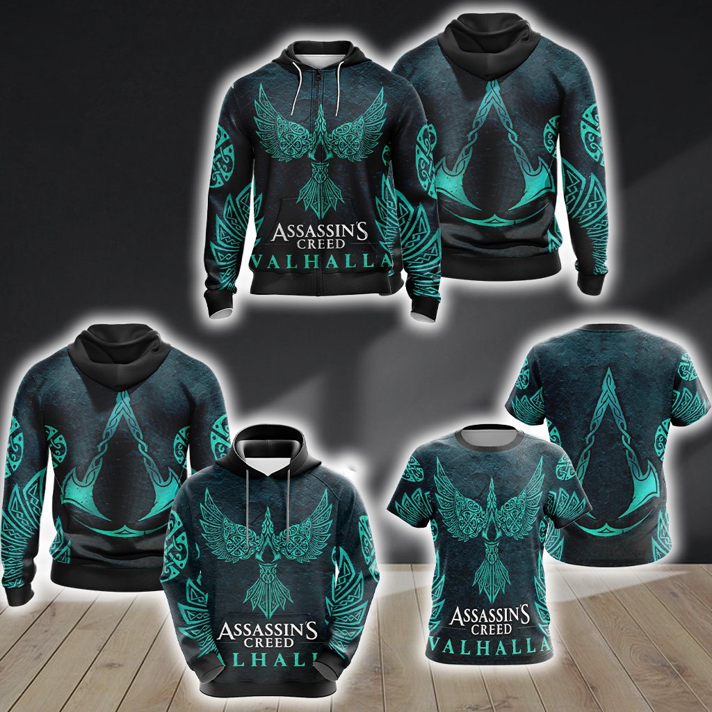 Assassin's Creed Valhalla Unisex 3D T-shirt Zip Hoodie Pullover Hoodie