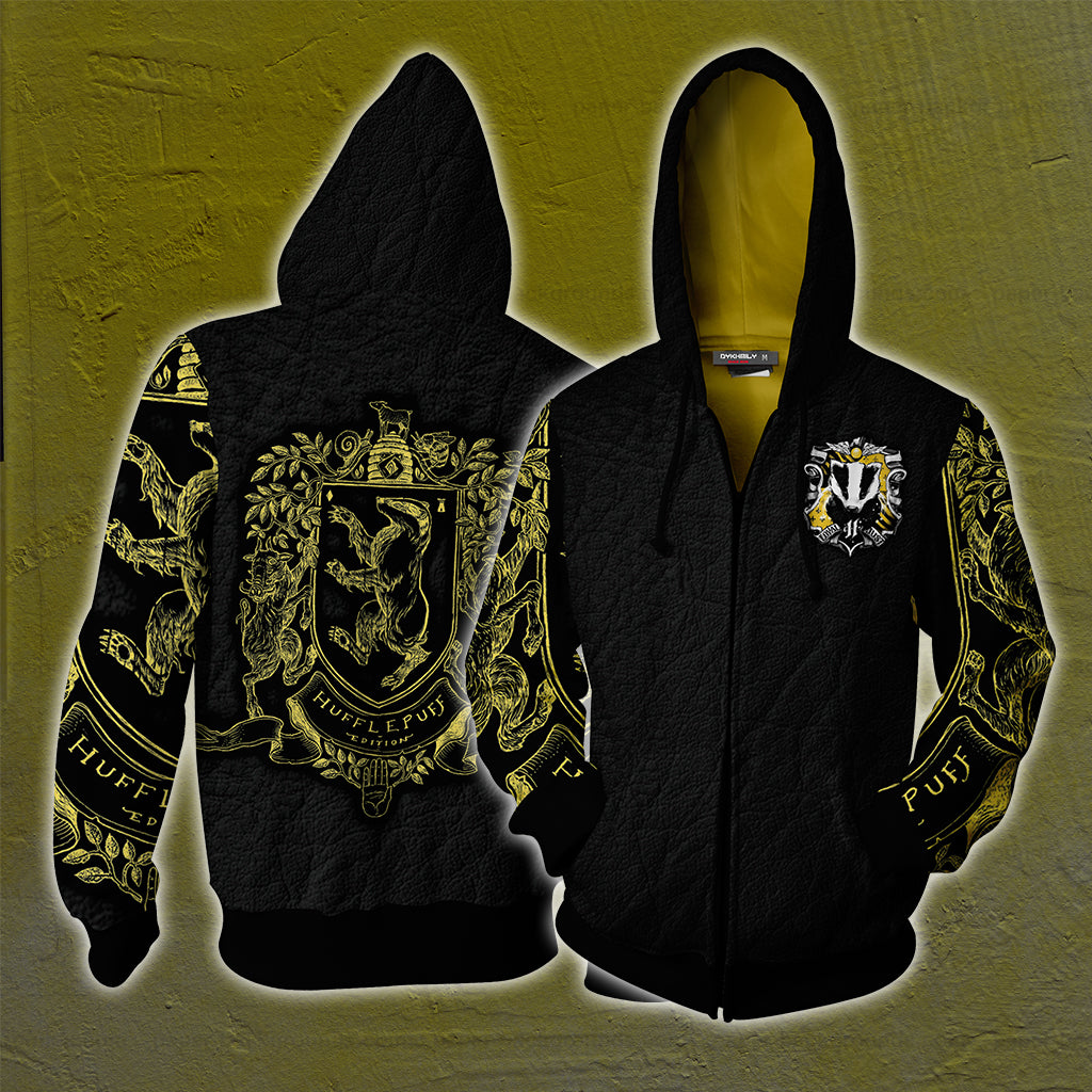 Hufflepuff Edition Harry Potter Unisex 3D T-shirt Zip Hoodie