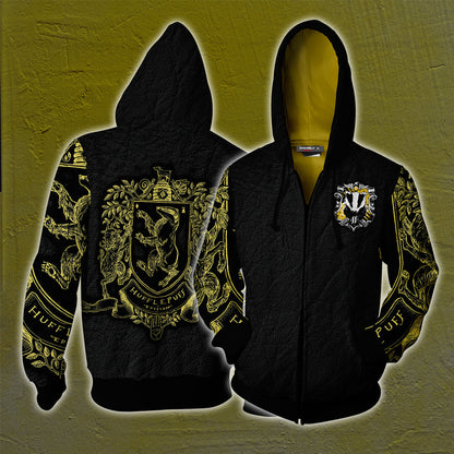 Hufflepuff Edition Harry Potter Unisex 3D T-shirt Zip Hoodie