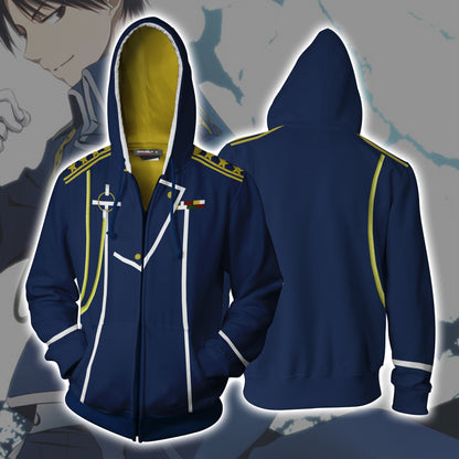 Fullmetal Alchemist Roy Mustang Cosplay Zip Up Hoodie Jacket 5XL