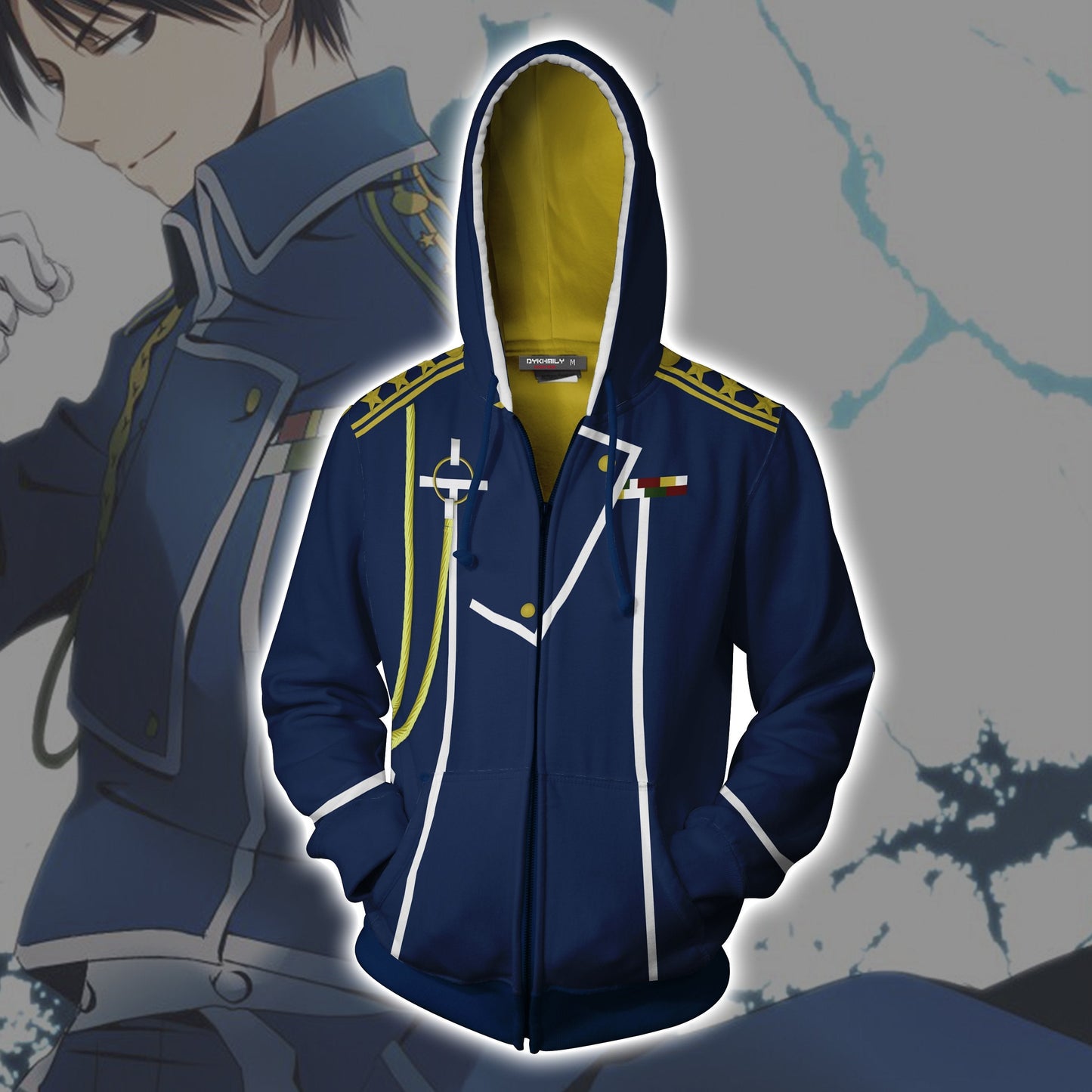 Fullmetal Alchemist Roy Mustang Cosplay Zip Up Hoodie Jacket